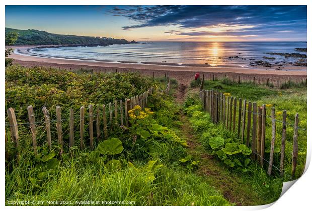 Coldingham Bay Sunrise Print by Jim Monk