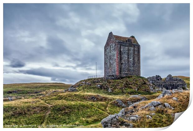 Smailholm Tower, Scottish Borders Print by Jim Monk