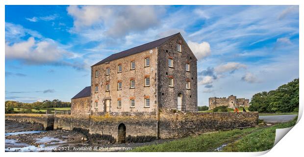 Carew Tidal Mill Print by Jim Monk