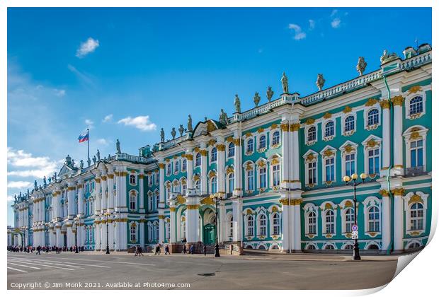 The Winter Palace, St Petersburg Print by Jim Monk