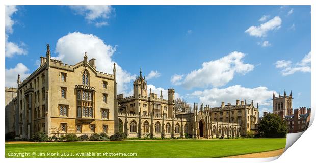 New Court, St Johns College Print by Jim Monk