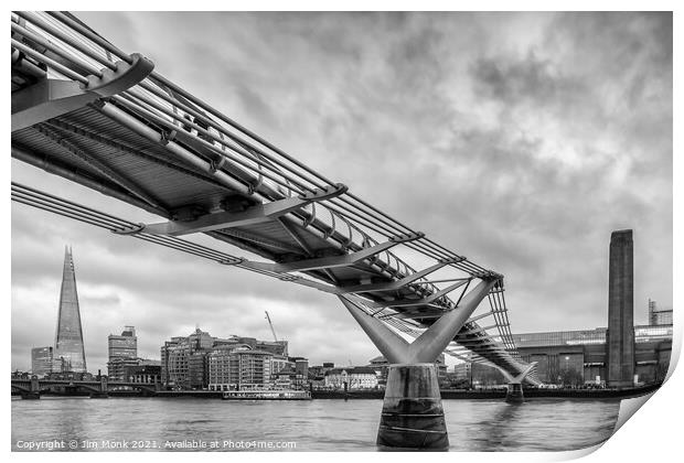 Millennium Bridge, London Print by Jim Monk