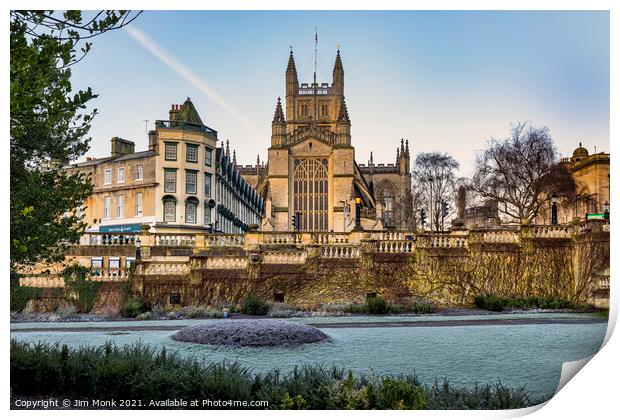 Parade Gardens  and Bath Abbey Print by Jim Monk