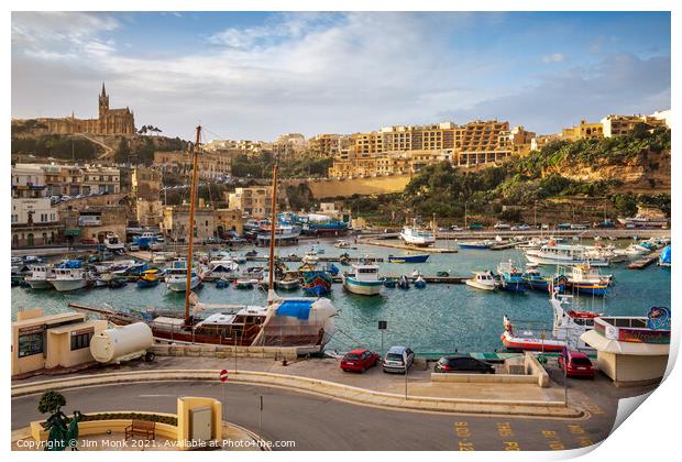 Mgarr Harbour, Gozo  Print by Jim Monk