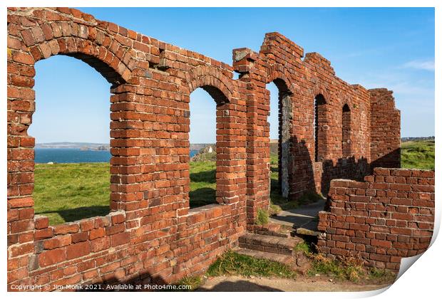 Porthgain Quarry ruins, Pembrokeshire Print by Jim Monk