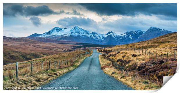 Heading for the mountains on Skye Print by Jim Monk