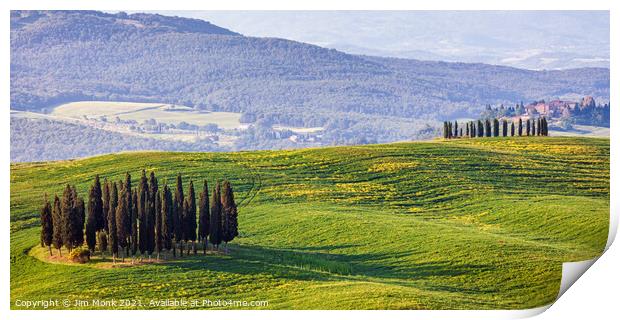 Hillside View, Tuscany Print by Jim Monk