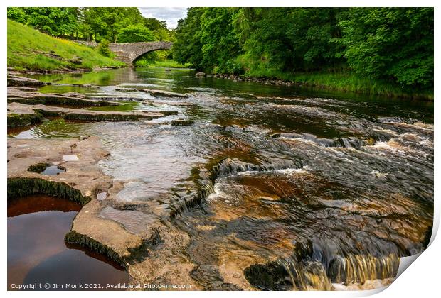 Stainforth Force, Yorkshire Dales Print by Jim Monk