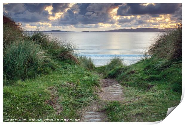 Down to the beach, County Donegal Print by Jim Monk
