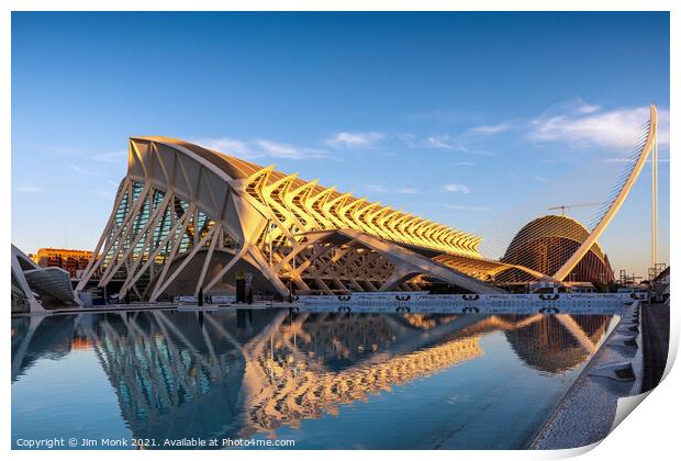 Principe Felipe Museum in The City of Arts and Sciences Print by Jim Monk