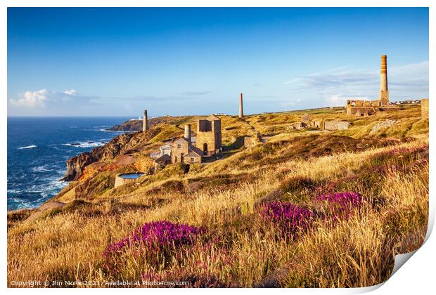 Levant Mine, Cornish Coast Print by Jim Monk