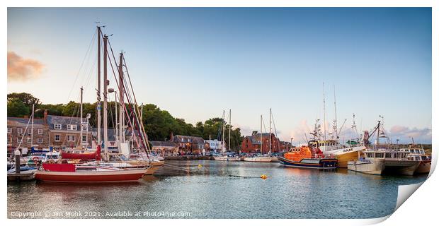 Padstow Harbour Print by Jim Monk