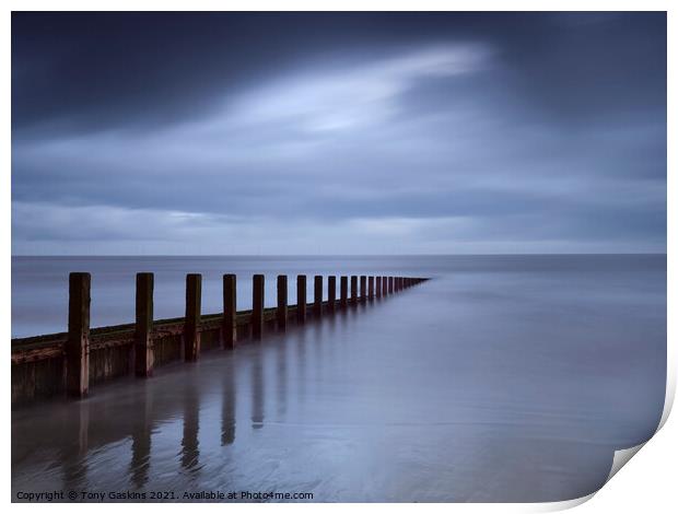 Waiting for the tide, Lincolnshire coast Print by Tony Gaskins