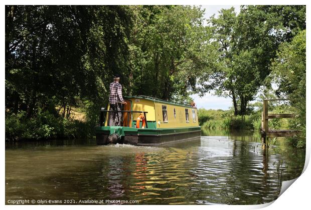 Cruising down the Canal. Print by Glyn Evans