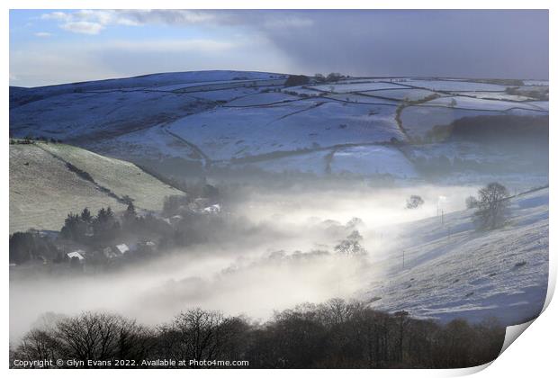 Winter morning in the Ogmore Valley. Print by Glyn Evans