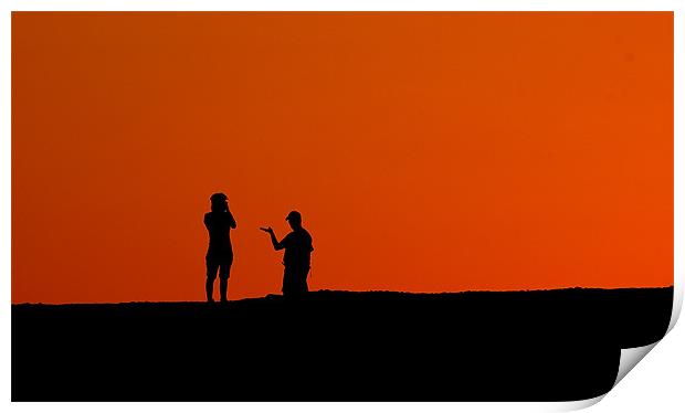 Silhouettes in the desert Print by Simon Curtis