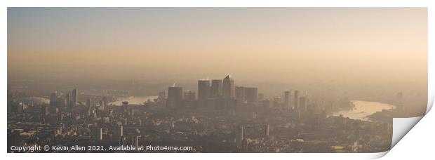Canary Wharf Mist Print by Kevin Allen