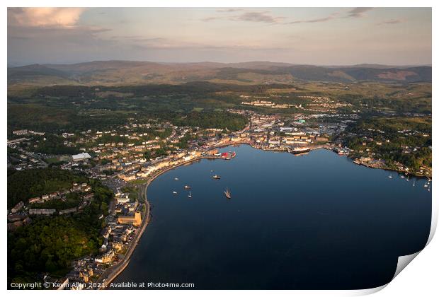 Oban from the air Print by Kevin Allen
