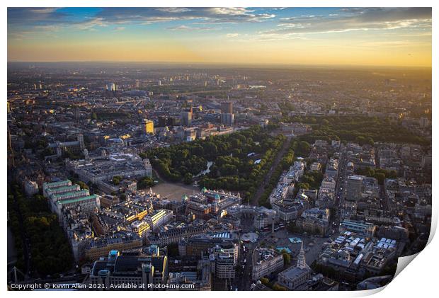 London, St. James park and Buckingham Oakace Print by Kevin Allen