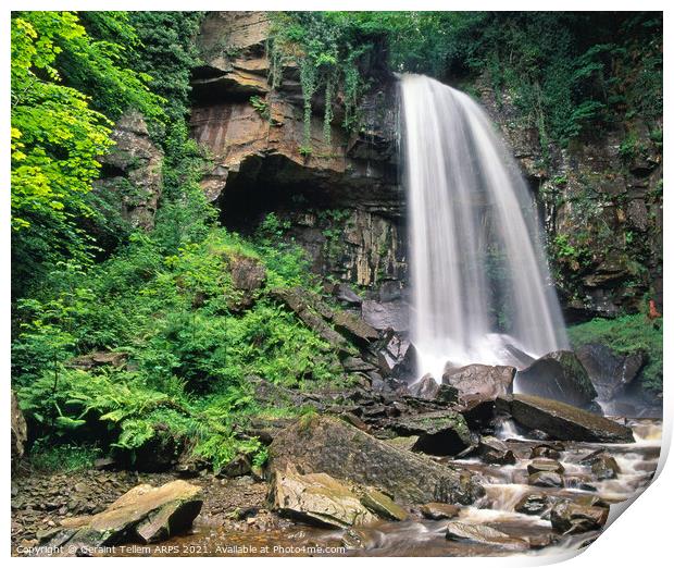 Melincourt waterfall, Neath Valley, Wales, UK Print by Geraint Tellem ARPS