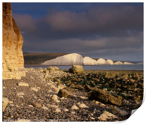 Seven Sisters from Cuckmere Haven, East Sussex, England, UK Print by Geraint Tellem ARPS