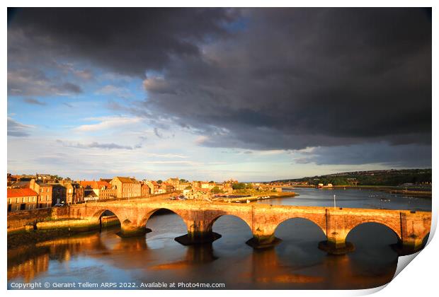 Old Bridge, Berwick-upon Tweed, Northumberland, UK Print by Geraint Tellem ARPS