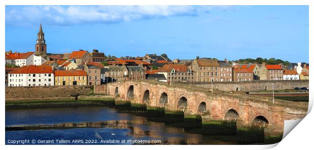 The Old Bridge and Tweed, Berwick upon Tweed, Northumberland, UK Print by Geraint Tellem ARPS