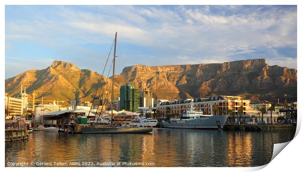 Table Mountain from the Waterfront, Cape Town, South Africa Print by Geraint Tellem ARPS