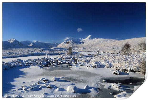 Rannoch Moor in winter snow, Highland, Scotland, UK Print by Geraint Tellem ARPS