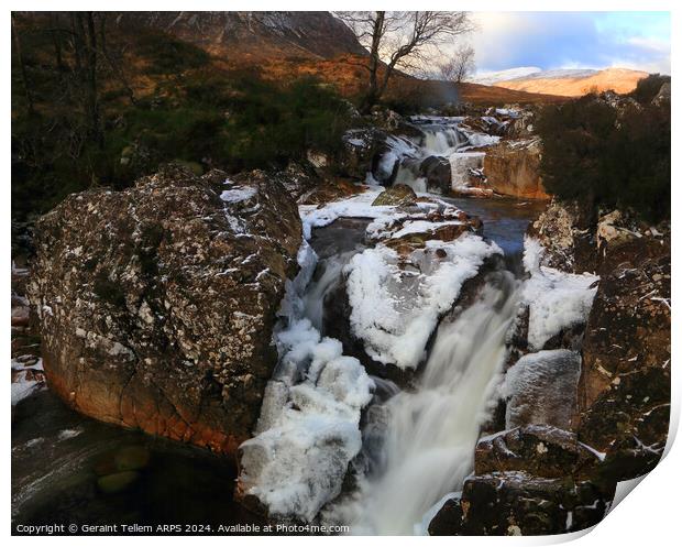 River Coupall in winter, Glencoe Highland, Scotland Print by Geraint Tellem ARPS