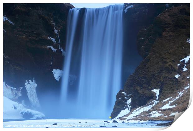 Skogafoss waterfall, near Vik, southern Iceland Print by Geraint Tellem ARPS