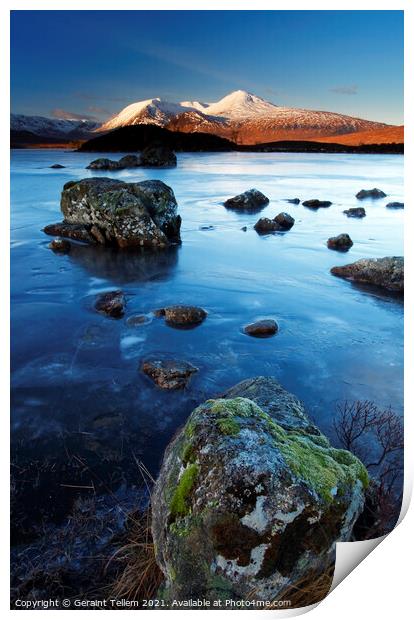 Loch Nah Achlaise, Rannoch Moor, Scotland, UK Print by Geraint Tellem ARPS