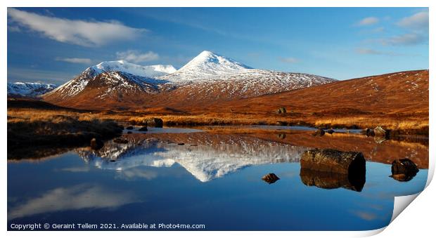 Loch Nah Achlaise Rannoch Moor, Highland Region, S Print by Geraint Tellem ARPS