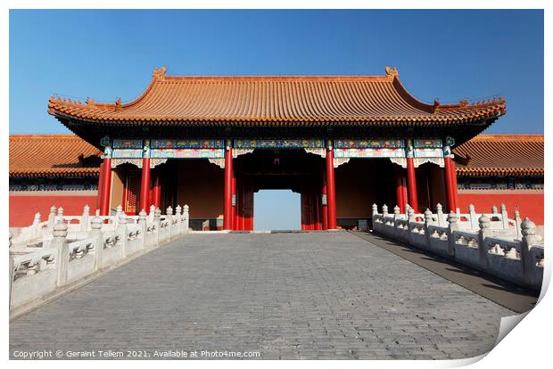 Entrance to Forbidden City, Beijing, China Print by Geraint Tellem ARPS