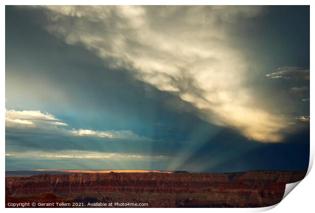 Storm clouds, Grand Canyon, Arizona, USA Print by Geraint Tellem ARPS