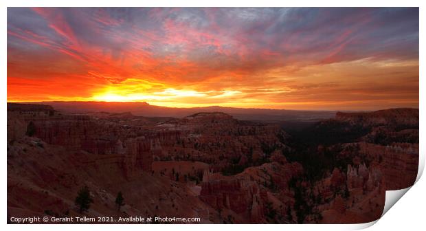 Summer sunrise over Bryce Canyon, Utah, USA Print by Geraint Tellem ARPS