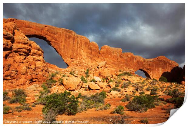 North and South Windows, Arches National Park, Utah, USA Print by Geraint Tellem ARPS