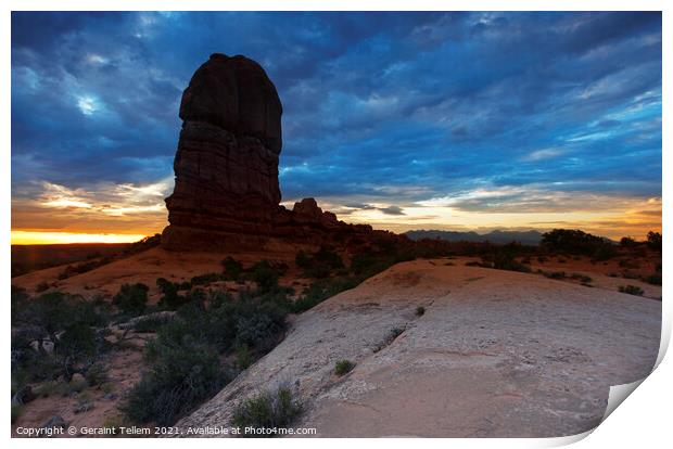 Sunrise over Arches National Park from near Balanced Rock, Utah, USA Print by Geraint Tellem ARPS