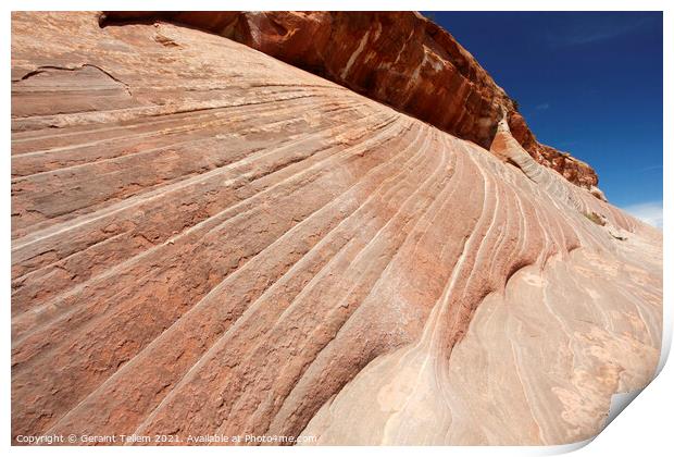 Striped sandstone cliffs, Grand Staircase-Escalante National Monument, Utah, USA Print by Geraint Tellem ARPS