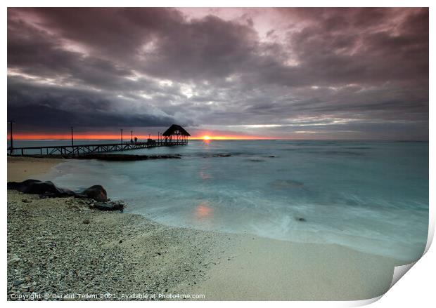 Sunset, Pointe Aux Piments, Mauritius Print by Geraint Tellem ARPS