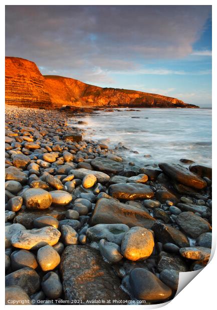 Summer evening, Dunraven Bay, Southerndown, South Wales, UK Print by Geraint Tellem ARPS