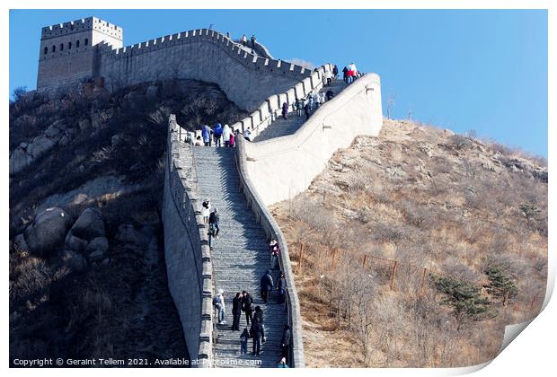 Great Wall of China at Badaling near Beijing, China  Print by Geraint Tellem ARPS
