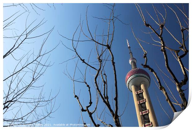 Oriental Pearl TV Tower, Shanghai, China Print by Geraint Tellem ARPS