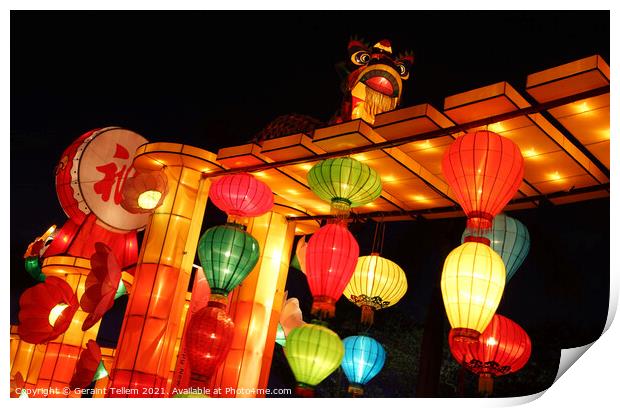 Thematic lantern exhibition, Hong Kong Cultural Centre Piazza  Print by Geraint Tellem ARPS