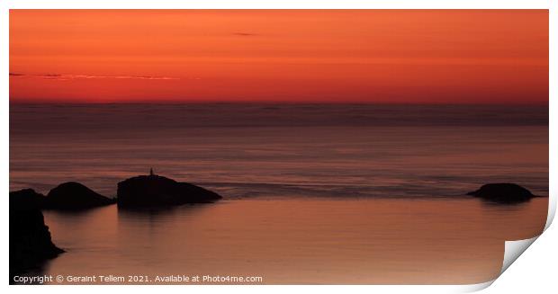 Muckle Flugga island at sunset, Unst, Shetland, Scotland Print by Geraint Tellem ARPS