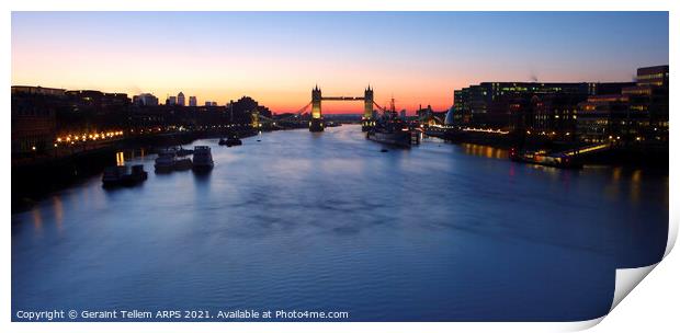 Tower Bridge and River Thames at dawn, London, UK Print by Geraint Tellem ARPS
