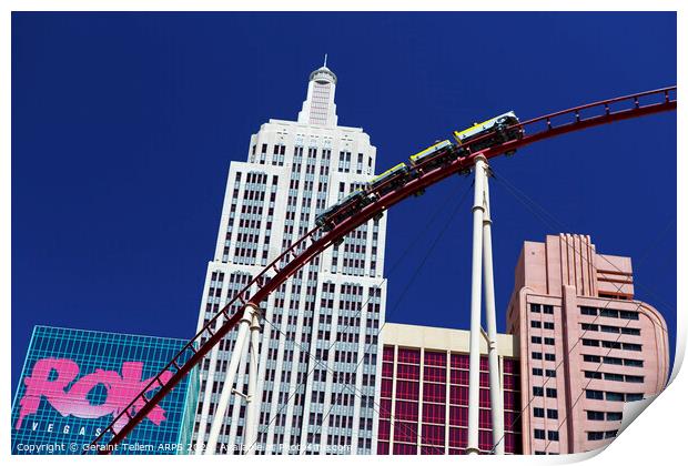 Rollercoaster, New York, New York, Las Vegas, USA Print by Geraint Tellem ARPS