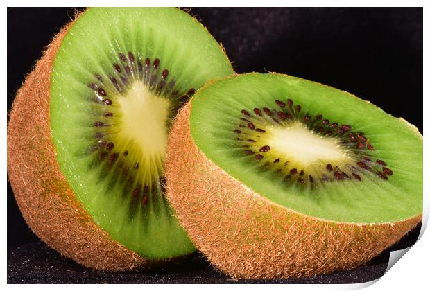 Macro Kiwi Fruit Print by Reidy's Photos