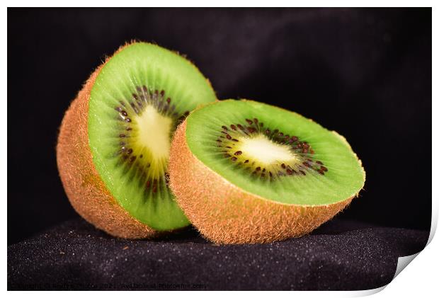 Macro Kiwi Fruit Print by Reidy's Photos