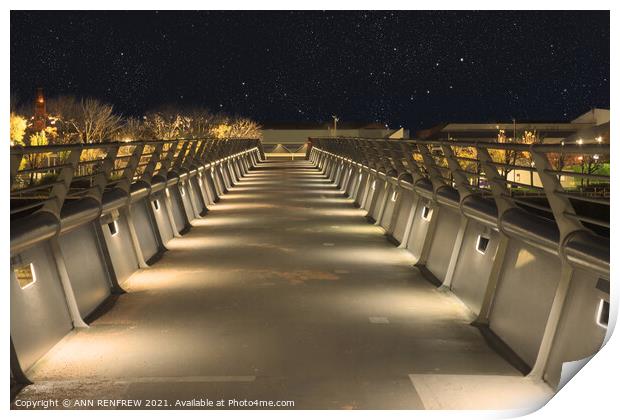 Dark Millennium Bridge  Print by ANN RENFREW